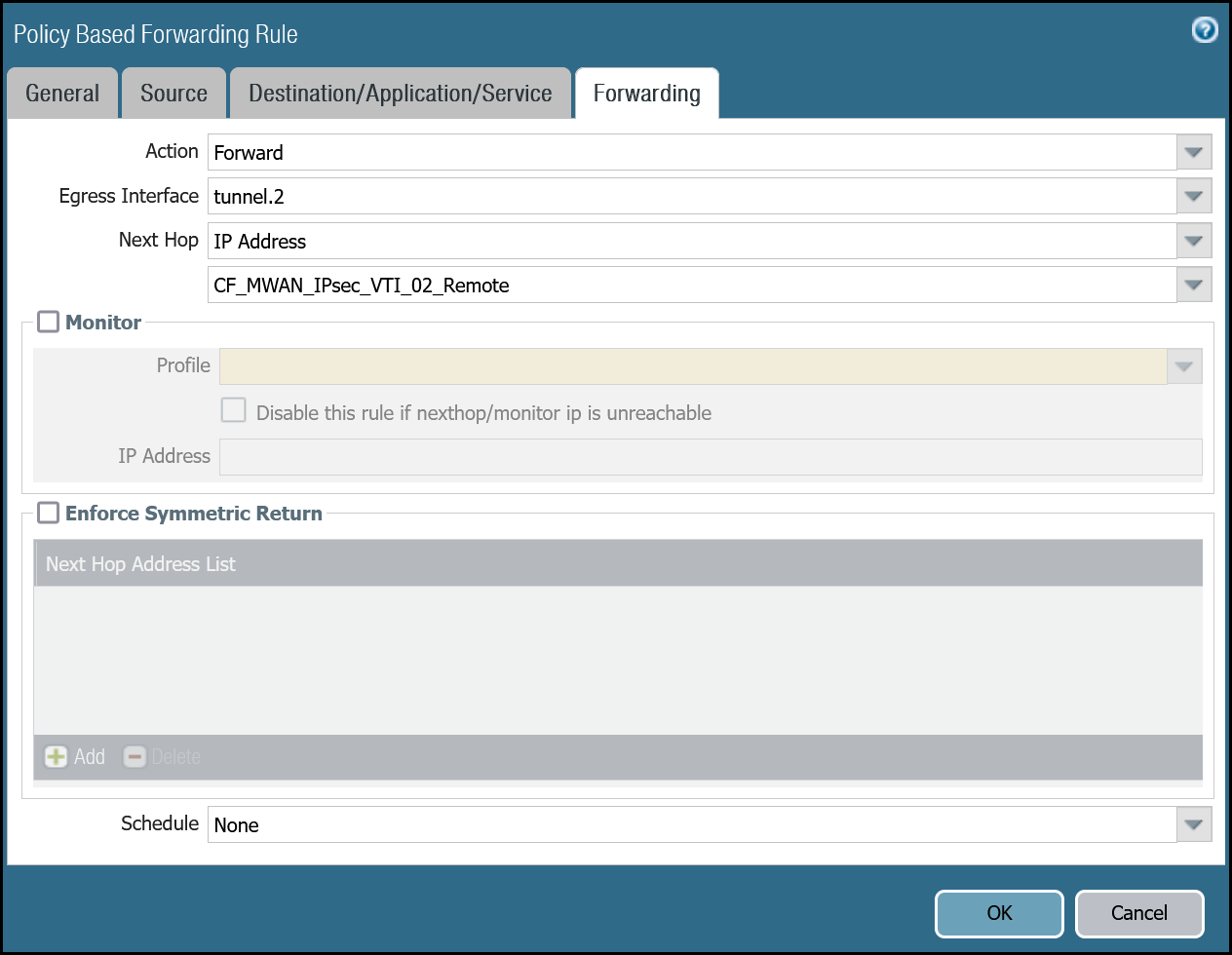 PBF: Trust to Magic WAN via tunnel.2 - Forwarding